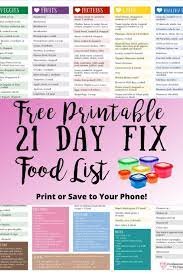 updated 21 day fix food list free