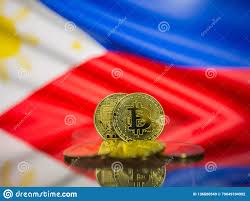Bitcoin Gold Coin And Defocused Flag Of Philippines