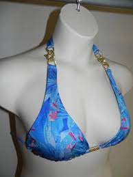 Lisa Kelly Bikini Swimsuit 2pc Top XL Bottom Large Blue Multi-color Womens  NWT | eBay