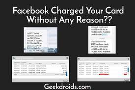 I don't have my credit card details uploaded in my account, how was i even charged ? Facebk Fb Me Ads Charge On Credit Card Solved Here Geekdroids