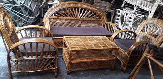 cane sofa set with centre table