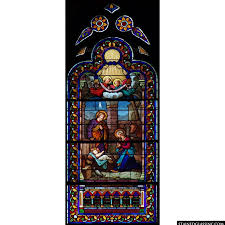 Nativity Religious Stained Glass Window