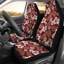 Car Seat Covers Set In Maroon With
