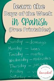 learn the days of the week in spanish