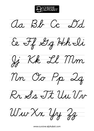 cursive alphabet letters a to z