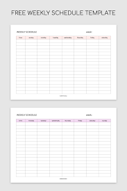 simple weekly schedule printable