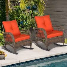 Wicker Orange Patio Chairs For