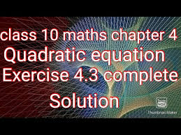 Quadratic Equation Class 10 Maths
