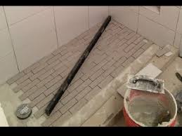 Above that, thinset mortar holds the tiles in place, with grout between the tiles. Shower With No Pan Liner No Mortar Youtube