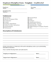 Employee Disciplinary Action Form Template Free Reprimand