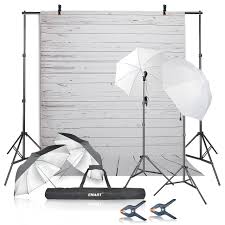 Emart Photography Umbrellas Continuous Lighting Kit 400w 5500k 10ft Backdrop Support System With Vin White Wood Floors Umbrella Photography Continuous Lighting