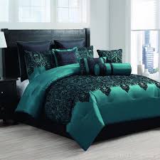 black flocked comforter set queen size