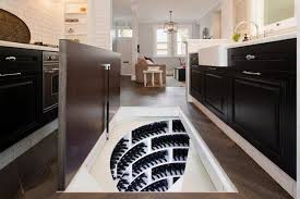 trap door wine cellar eclectic kitchen