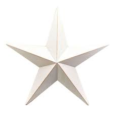 Wall Mount Metal Star Decoration White