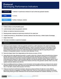 Protocol Developing Performance Indicators Great Schools