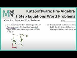 One Step Equations Word Problems