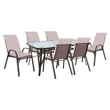 Set Dining Table 7 Pieces Chairs With