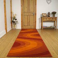wavey orange hallway carpet runner