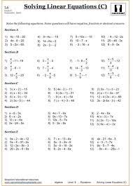 Algebra Worksheets