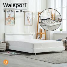 white queen platform bed bedroom bed