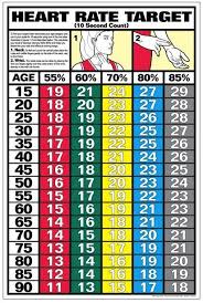 Target Heart Rate Chart 10 Second Pulse Rate Target