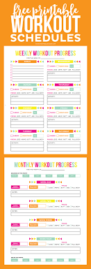 Workout Calendar Free Printable Schedule Progress Sheets