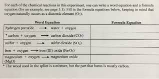 for each of the chemical reactions in