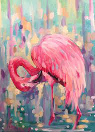 Flamingo Wall Art Original Oil Painting