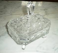 covered cut glass trinket or ring box
