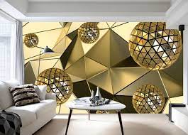 3d Golden Balls Wallpaper 3d Wall