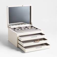 white wood jewelry box