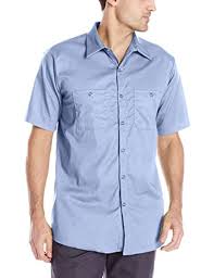 Red Kap Mens Cotton Work Shirt Light Blue Short Sleeve 3x