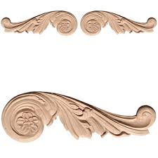 Carved Wood Scrolls Wooden Appliques