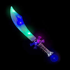 Amazon Com Fun Central 24 Inches Led Light Up Skull Crystal Pirate Sword Toy For Kids Halloween Accessory Toys Games