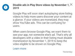 And on google play store. Update Can Be Disabled Google Play Store Will Start Autoplaying Store Listing Videos Next Month