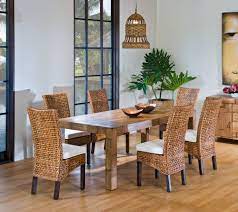 Sustainable repurposed furniture, vintage vibe which can come with or without the sheepskin or pillows. Rattan Dining Chairs In Both Indoor And Outdoor Rooms Homedecorite