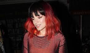Isolated on a fringe background. Lily Allen Debuts Bright Red Hair As She Parties At Celeb Hotspot Chiltern Firehouse Celebrity News Showbiz Tv Express Co Uk