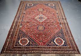 antique silk wefted tribal qashqai rug