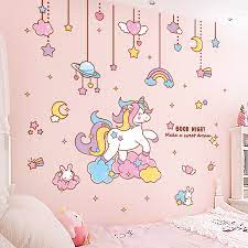 cartoon cute unicorn wall sticker