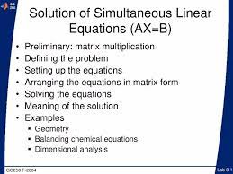 Simultaneous Linear Equations Ax B