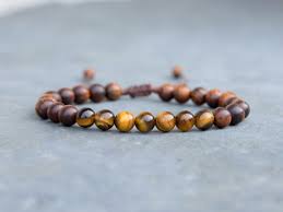 Tigers Eye Bracelet With Rosewood
