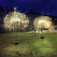1pc Solar Fireworks Lamp Outdoor Grass