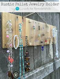 rustic pallet jewelry holder