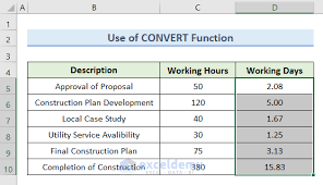 how to convert hours to days in excel