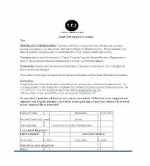 Form Template Time Off Request Printable Vacation Employee