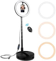 Amazon Com 10 Ring Light Stand With Foldable Stretchable Up To 66 Livelit Selfie Desk Ring Light For Youtube Video Live Streaming Makeup Photography Compatible With Iphone Android Phones
