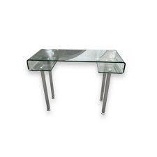 Vintage Glass And Stainless Steel Desk