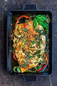 easy baked fish with garlic and basil