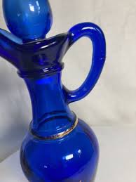 Cobalt Blue Glass Vase Pitcher Perfume