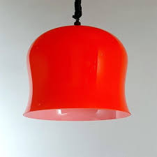 Red Glass Pendant Lamp Italy 1960s